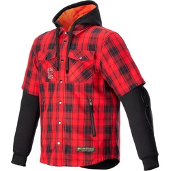 Alpinestars MO.ST.EQ Tartan, Textiljacke - Rot/Schwarz - XXL