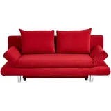GUTMANN FACTORY Schlafsofa Rot, B:194cm H:73cm T:91cm, 100% Polyester, Sofas