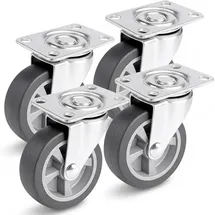 PRIOstahl Lenkrollen 4 Graue Rollen 50mm Möbelrollen