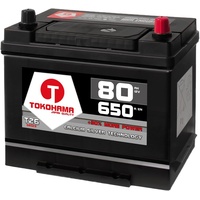 Tokohama Autobatterie 80Ah 650A/EN Asia Japan Starter Batterie Plus Pol Rechts ersetzt 70Ah 75Ah 12V