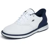 SKECHERS Go Golf Prestige Slip-in Arch Fit Golf Shoe Sneaker, Weiß/Marineblau, ohne Spikes, 42 EU