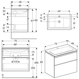 Geberit iCon Waschtisch 75 x 63 x 48 cm (502336)