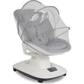 Cangaroo Babywippe Hera elektrisch, Musik, Moskitonetz, 360-Grad-Drehung, Timer hellgrau - Silber/Grau