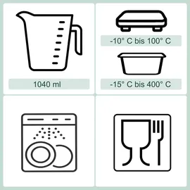 Relaxdays Frischhaltedose 1040 ml 3 St.