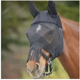 Waldhausen Fliegenmaske Premium mit Ohren und Nasenfransen Pony schwarz