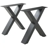 [en.casa] - Tischgestell 2er Set Maribo 42x40cm Schwarz