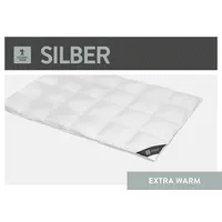 SPESSARTTRAUM Daunendecke Silber extra warm, Größe 155x220 cm