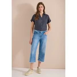 Cecil 3/4 Wide Leg Jeans, im Loose Fit - blau