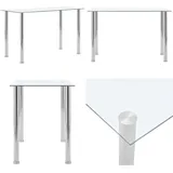 Esstisch Transparent 120 x 60 x 75 cm Hartglas - Esstisch - Transparentes Glas - Edelstahl - Moderner Esstisch - Gartentisch - Home & Living