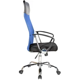 Mobili Rebecca Schreibtischstuhl, Schwarz, blau - 123x57,5x58,5