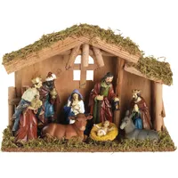 Tiger Moon Dekofigur Weihnachtskrippe Holz 30 x 21 cm bunt