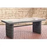TPFGarden Gartentisch Fonda XL - Esstisch für Garten, Balkon, Terrasse (Hochwertiger Outdoor Esstisch aus UV-beständigem Polyrattan, 1-St., Stabiler Garten Esstisch - Tischplatte 5 mm Klarglas), Maße (BxLxH): 90 x 199 x 75cm - Farbe: grau-meliert grau