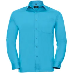 Russell Collection Klassisches Popeline Hemd, turquoise, 3XL