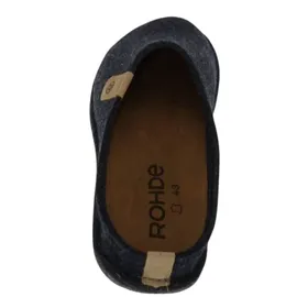 ROHDE Herren Pantoffel Hausschuh Softfilz Wechselfußbett Lucca-H 6940, Größe:47 EU, Farbe:Blau