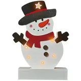 Trendline Schneemann Holz 18,5 x 5,5 x 25,5 cm weiß+schwarz Figur