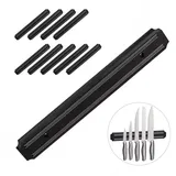relaxdays Wand-Magnet Messer-Leiste 10 x Magnetleiste schwarz schwarz
