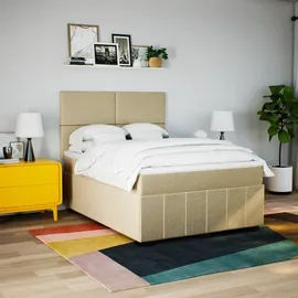 vidaXL Boxspringbett 140 x 200 cm Creme