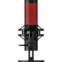 Kingston HyperX QuadCast 2, USB-Mikrofon für Gaming, Streaming und Podcasting, Tippen-zum-Stummschalten-Sensor, LED-Beleuchtung, 24-Bit/96-kHz-Aufnahmen, 4 Richtcharakteristiken, Dämpferhalterung, Schwarz