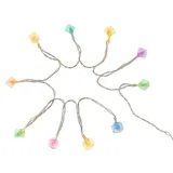 Moses moses. Let's play Lichterkette Spielwürfel – LED-Lichterkette mit bunten Würfeln, sanfter Farbwechsel, Timer-Funktion, Batteriefach mit Deko-Hülle, Bunt