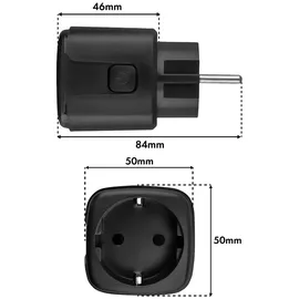 GreenBlue Ferngesteuerte WLAN-Steckdose von GreenBlue Android/iOS/Alexa/Google Home Timer Leistungsmesser max. 16 A/3840 W GB735 B 3 Stück - Schwarz