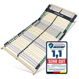 Sleepneo Lattenrost 140x200 PREMIUM STRONG 200 aus Buchenholz, Kopfteil verstellbar, 7 Zonen Lattenrost mit 42 Latten, Made in Germany, bis 200Kg