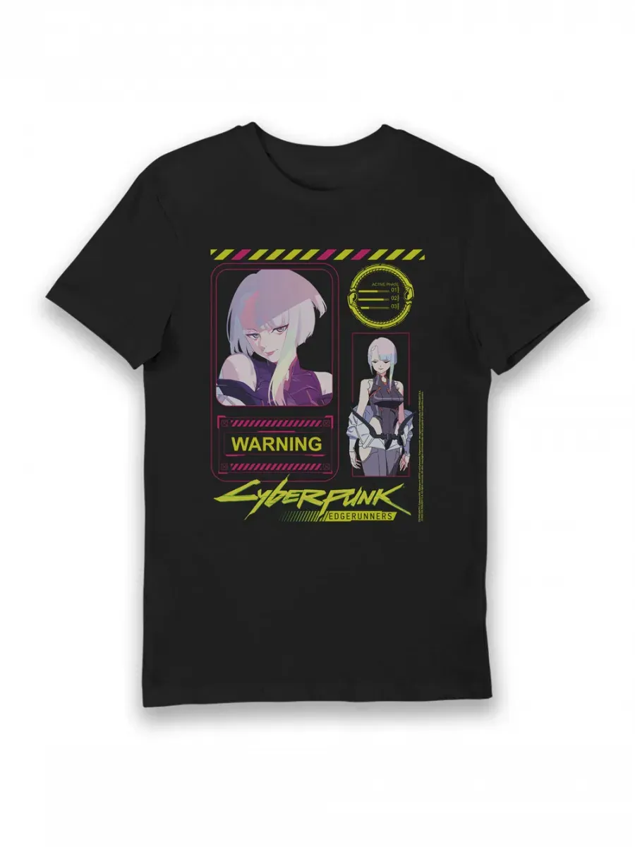 T-Shirt Cyberpunk 2077 - Edgerunners Lucy Warnung (größe L)