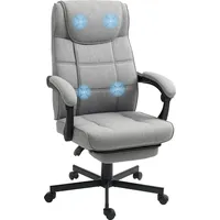 Homcom Bürostuhl mit Massagefunktion Ergonomischer Chefsessel mit Liegefunktion Fußstütze