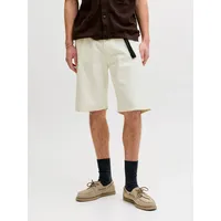 JACK & JONES "JJIALEX JJORIGINAL SHORTS SQ 075", Herren, Gr. XXL, N-Gr, cloud dancer, Web, Obermaterial: 100% Baumwolle, unifarben, relaxed fit kniebedeckend, Hosen Bermudas