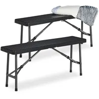 Relaxdays Bierbank 100 x 42 x 25 cm Schwarz