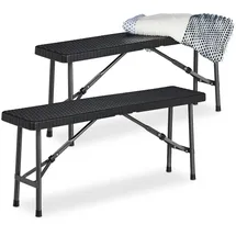 Relaxdays Bierbank 100 x 42 x 25 cm Schwarz
