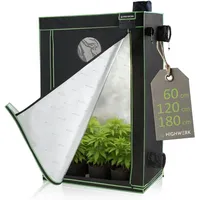 Highwerk - Growzelt 60 x 120 x 180 cm, indoor Grow tent, schwarz grün, Homegrow, Growschrank, Pflanzenzelt