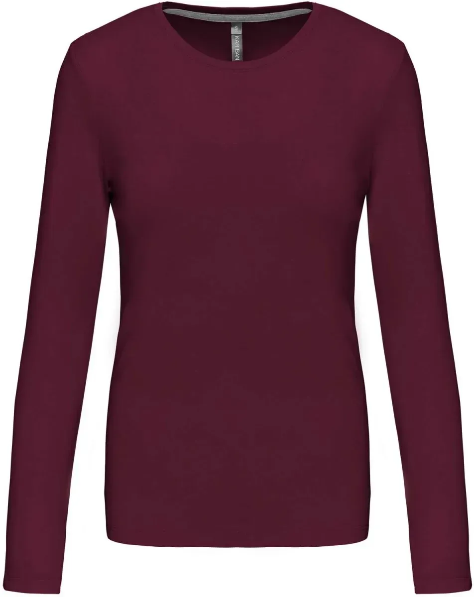 Kariban Damen T-Shirt langarm K383 wine 3XL