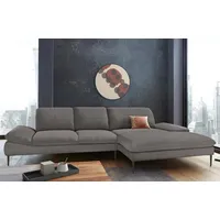W.SCHILLIG Ecksofa enjoy&MORE, Designsofa, bequem, zeitlos und elegant, L-Form, Sitztiefenverstellung, Füße schwarz pulverbeschichtet, Breite 340 cm grau