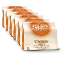 Senseo Kaffeepads Cappuccino Caramel / Karamell, Aromatischer Kaffee + Leckerer Karamellgeschmack, neues Design, 6er Pack, 6 x 8 Pads