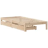 vidaXL Massivholzbett 100 x 200 cm Beige