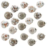 Knober 20 X Stück Set | Erdfarbend | | Montur aus Edestahl | Möbelknöpfe 40mm Knauf | Türgriff Gewinde metrisch M3 | handbemalt | Set 03