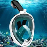 Schnorchelmaske Erwachsene Tauchermaske, 180° Sichtfeld Faltbare Professionelle Vollmaske Tauchmaske, Verstellbares Abnehmbarer Snorkel Mask Wasserdicht mit Kameraposition für Damen Herren