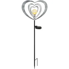 GLOBO Solarleuchte Metall silbergrau H 82 cm 1er Set