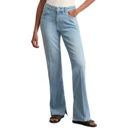 Bootcut-Jeans MARC O'POLO "Kiruna", Damen, Gr. 30, Länge 32, clean sustainable light wash, Denim/Jeans, Obermaterial: 98% Baumwolle, 2% Elasthan, modisch, lang, Jeans, Schlitze an der Beininnenseite, hohe Leibhöhe