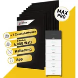 Balkonstrom Balkonkraftwerk MAX Pro 4000 Watt Solaranlage mit Speicher Komplettset Bifazial, 4000 W, Monokristallin, (8x Sunpro Solarmodul á 500 Watt, 1xSunEnergyXT 500 Pro Solarspeicher, 1-5 Zusatzspeicher B500), Halterung für Dach, Fassade, Balkon & Garten, App & Plug&Play DE schwarz