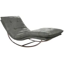 W.Schillig »daily dreams« in Waffelkissen-Optik, Schaukelgestell Chrom glänzend, in 2 Breiten grau