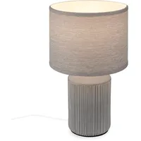 Briloner Tischlampe mit Stoffschirm, Keramikfuß, Lampe, Nachttischlampe, Tischleuchte, Dekolampe