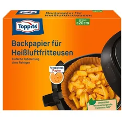 Toppits Backpapier für Heißluftfritteusen/Airfryer