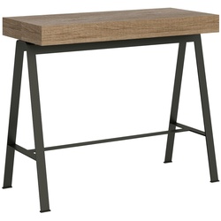 Itamoby Ausziehbare Konsole 90x40/196 cm, kleine Bank, Gestell Natureiche Anthrazit