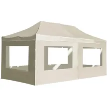 vidaXL Partyzelt Faltbar mit Seitenwänden Creme 3 x 6 m