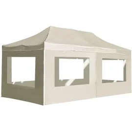 vidaXL Partyzelt Faltbar mit Seitenwänden Creme 3 x 6 m