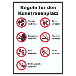 Aufkleber Regeln Kunstrasenplatz A7 (74x105mm)