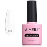 AIMEILI UV LED Gellack ablösbarer Gel Nagellack weiß Gel Nail Polish - Studio White Arctic White (011) 10ml