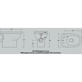 Primaster Theta Stand-WC mit WC-Sitz Weiß spülrandlos