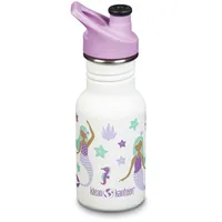 Klean Kanteen Edelstahl Trinkflasche Kinder - neuer Sport Cap, Classic Narrow, neue schmale Ausführung, 355ml, Farbe:Mermaids